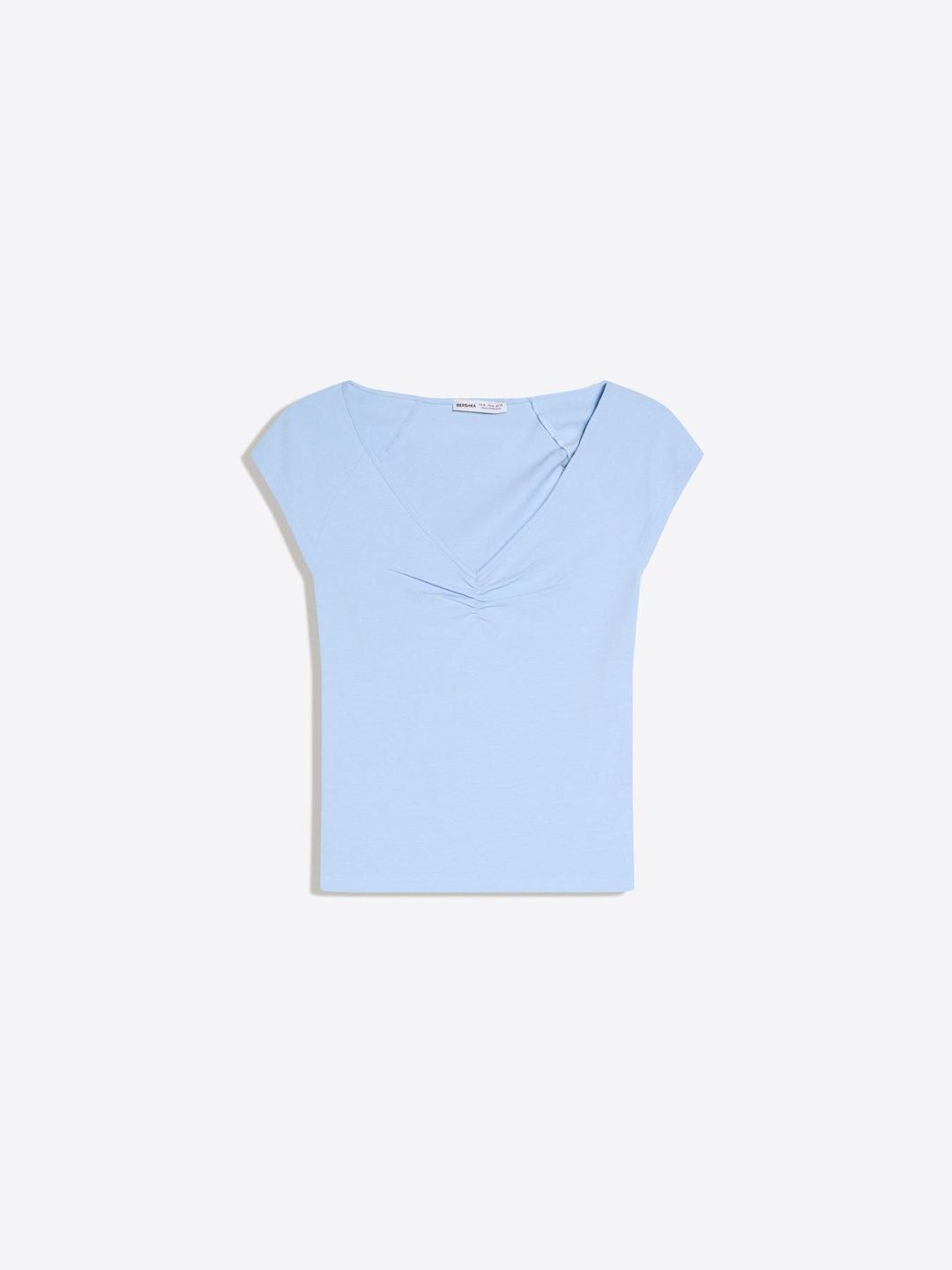 Gathered short sleeve T-shirt