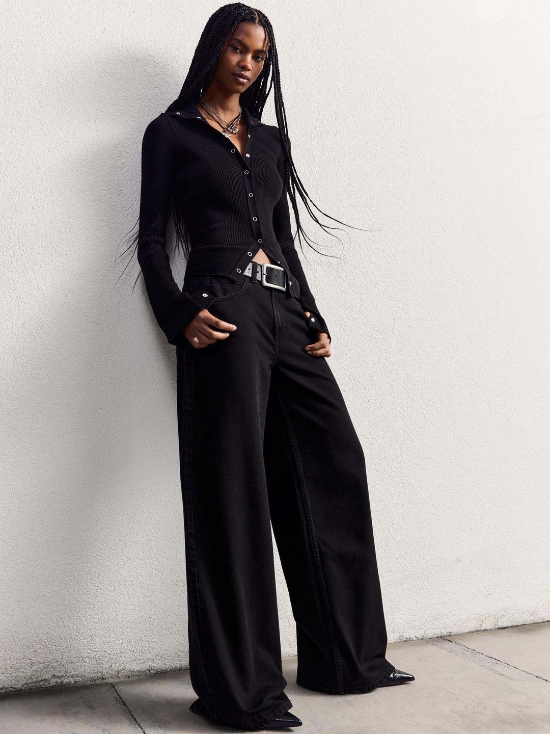 Women Urban Wide Leg Mid-Rise Stretchable Jeans