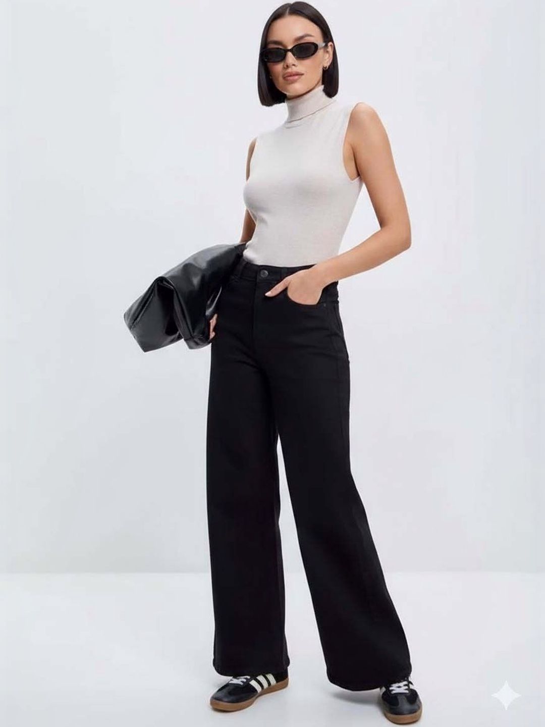 Women Wide Leg High-Rise Jeans