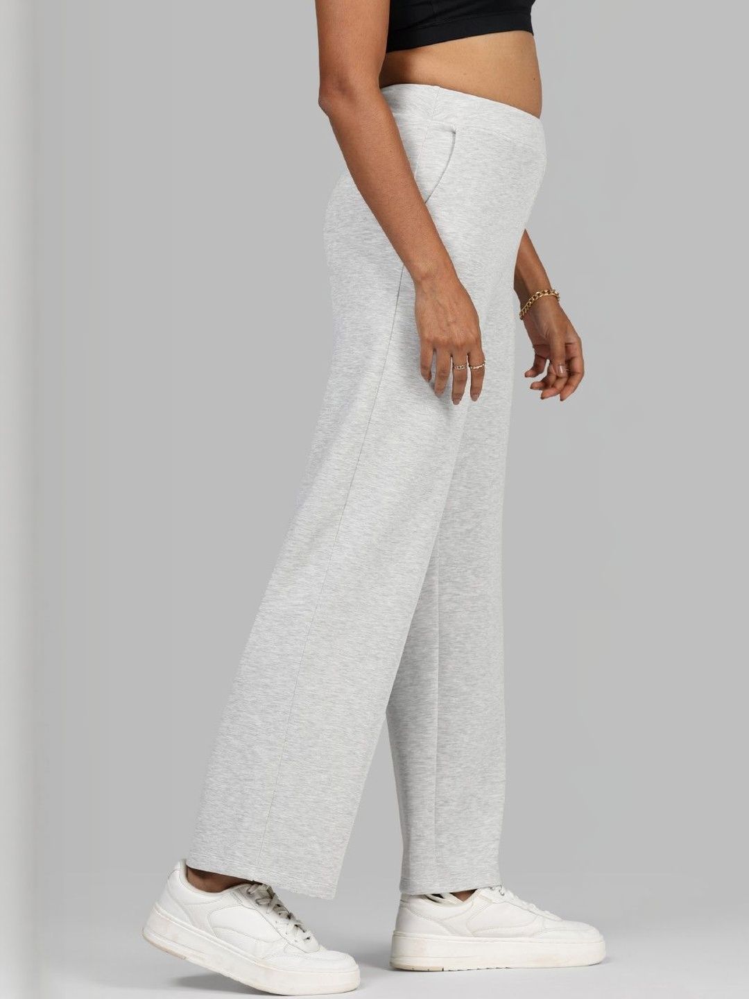 Women High-Rise Bare Butter Straight Fit Regular Pants
