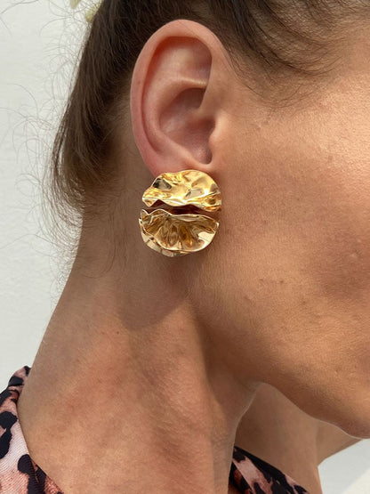Gold-Plated Contemporary Studs