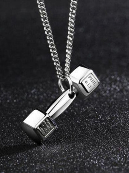 SALTY Pack of 2 Men Dumbbell Silver Chain