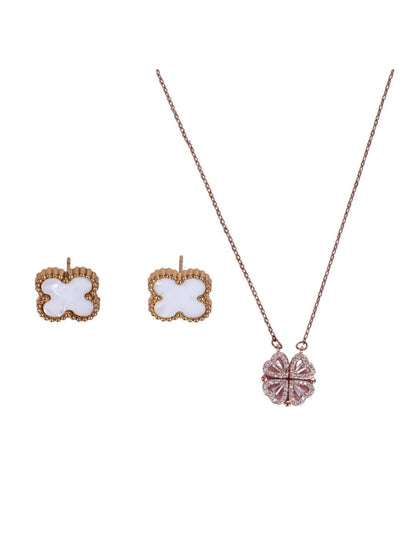 SALTY Stone-Studded Heart Magnetic Jewellery Set