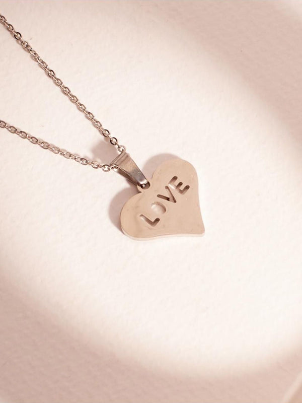 SALTY Stainless Steel Beloved Heart Shaped Pendant With Chain