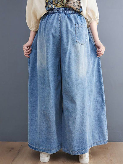 Women Flared Cotton Light Fade Jeans