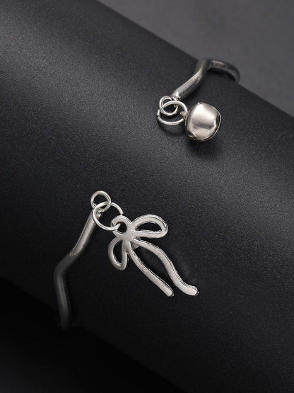 Women Silver-Plated Wraparound Bracelet