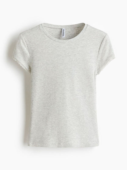 Lace-Trimmed Viscose T-Shirt