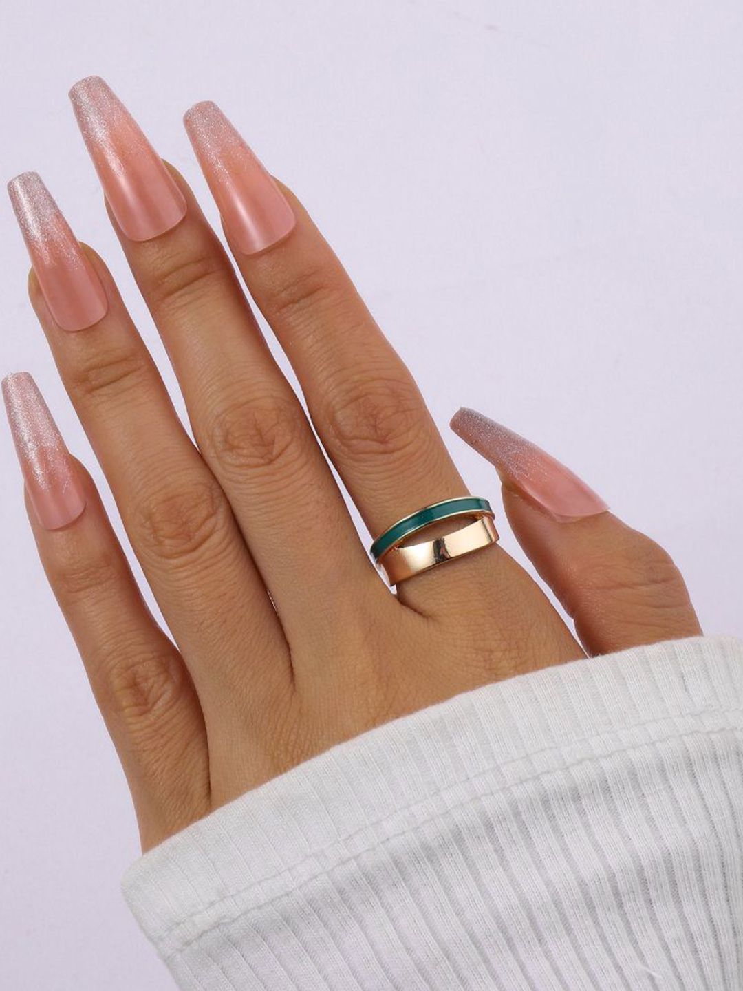 SALTY Pack of 2 Women Rumi Enamel Gold Ring