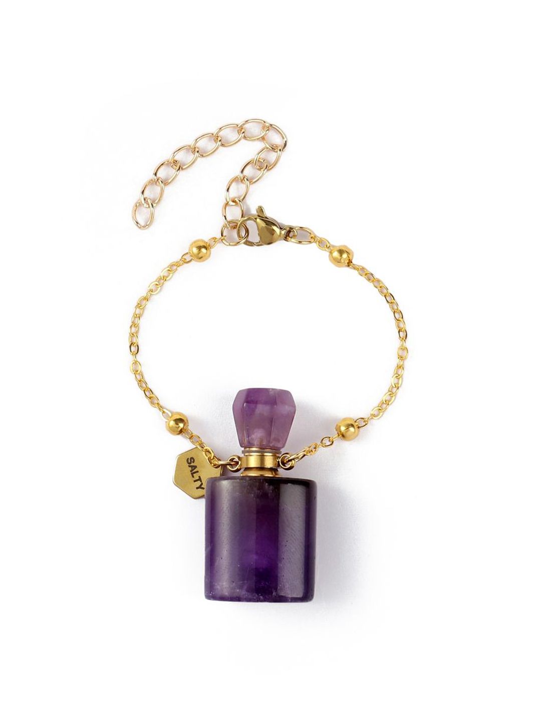 SALTY Women Sugilite Perfume Bottle Charm Bracelet