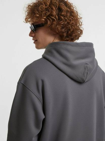 Men Solid Full Sleeve Hooded Sweatshirt