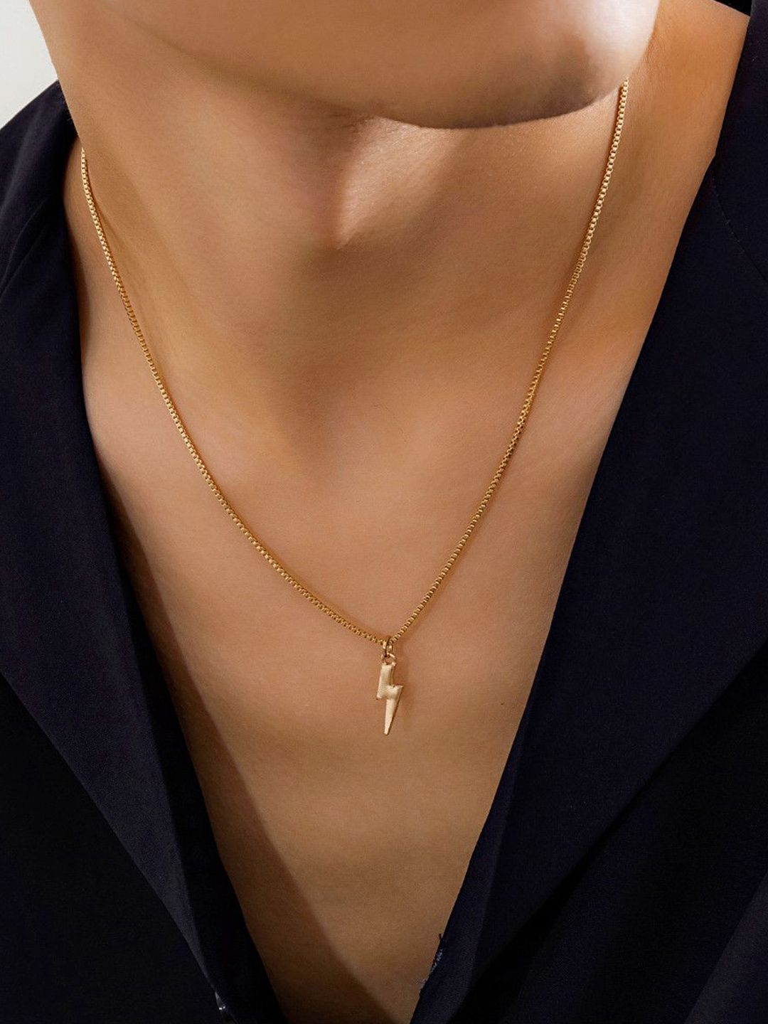 Gold-Plated Contemporary Pendants With Chains