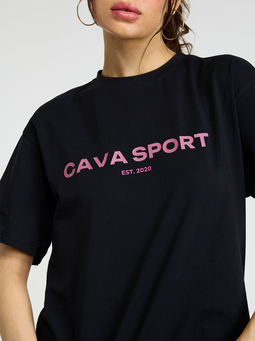Women Black Love All Oversized Printed Cotton-Spandex Tee