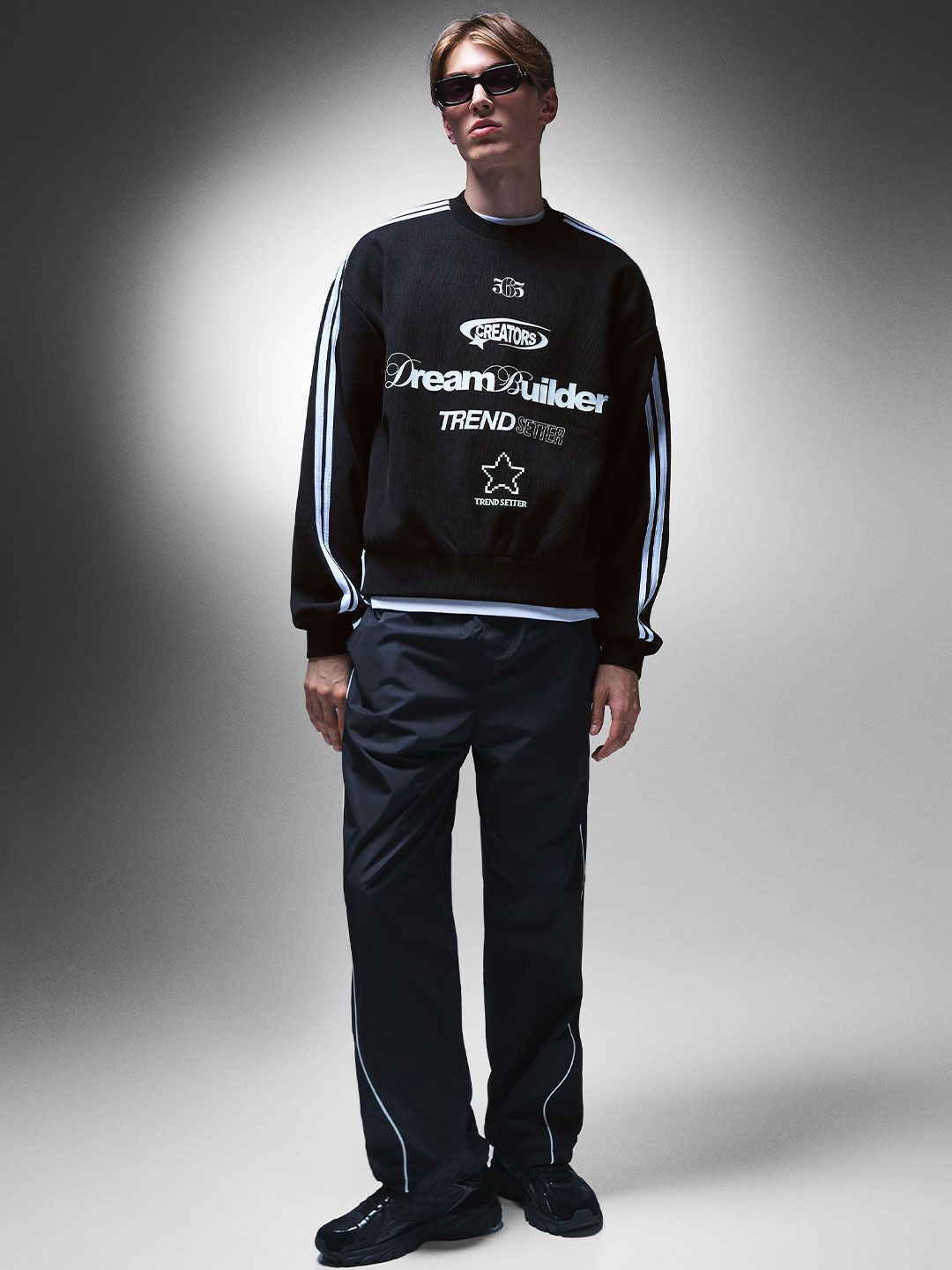 Needlecord print sweatshirt
