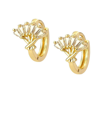 SALTY Gold-Plated Contemporary Artificial Stone Studded Studs Earrings