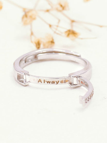 SALTY Set Of 2 Youre Mine-Always Coded Couple Stylish Adjustable Finger Ring