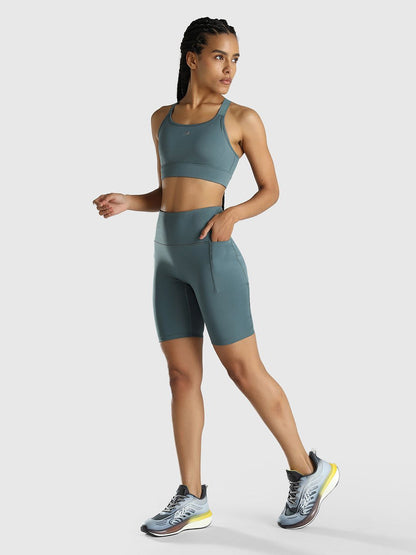 Women Slim Fit High-Rise Cycling Sports Shorts