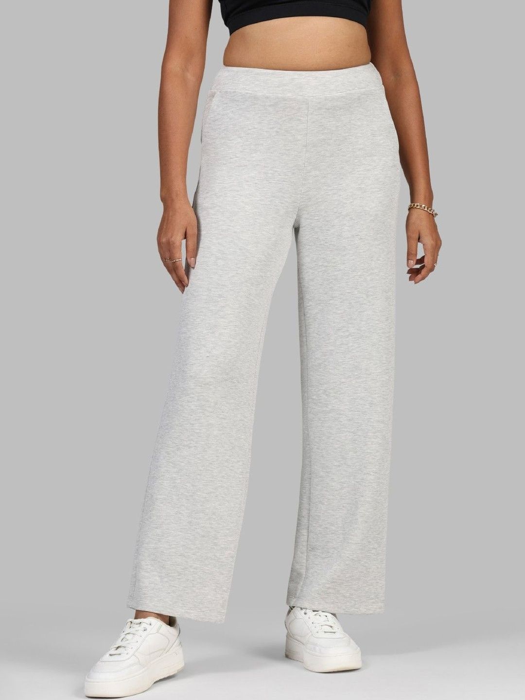 Women High-Rise Bare Butter Straight Fit Regular Pants