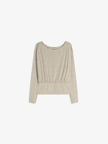Striped long sleeve T-shirt with sash