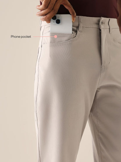 Men's Beige Solid Regular Fit The Legendary Pants