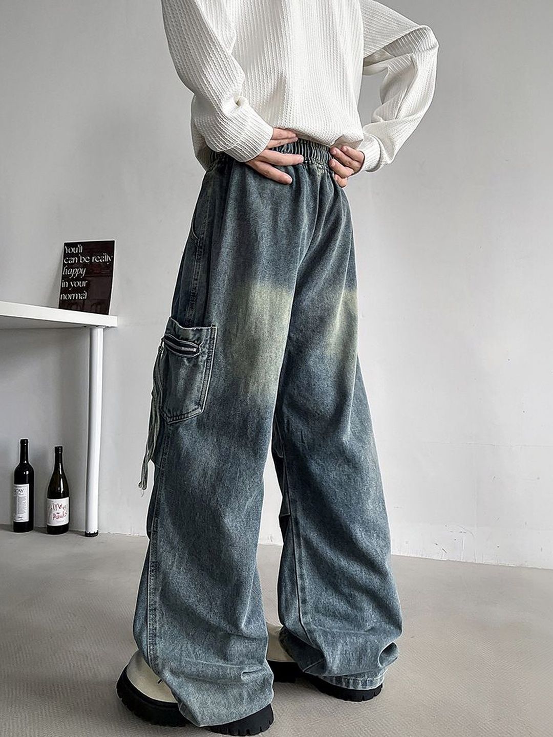 Men Baggy Mid-Rise Jeans