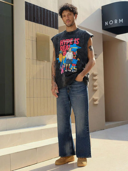 Graphic Printed Extended Sleeves Cotton T-shirt