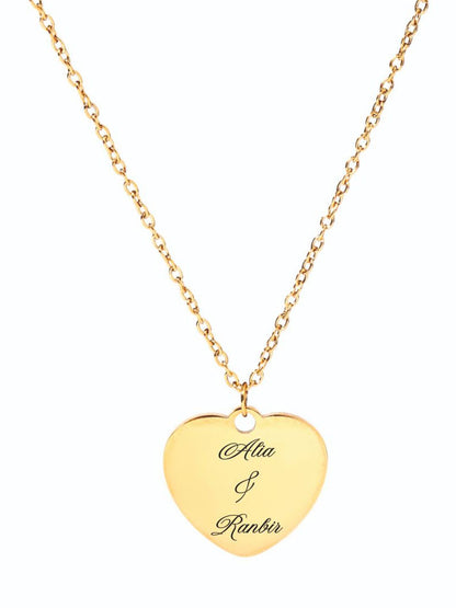 SALTY Golden Love Minimal Personalised Pendant With Chain