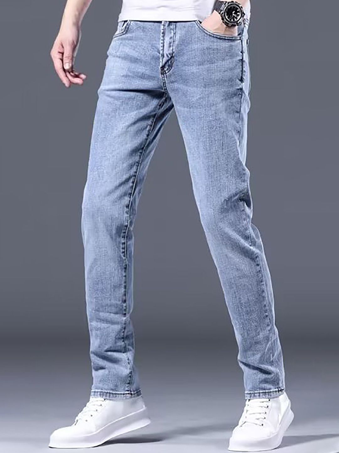 Men Mid-Rise Skinny Fit Light Fade Jeans