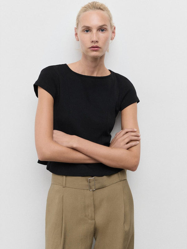 Ribbed Paneled A-line Top