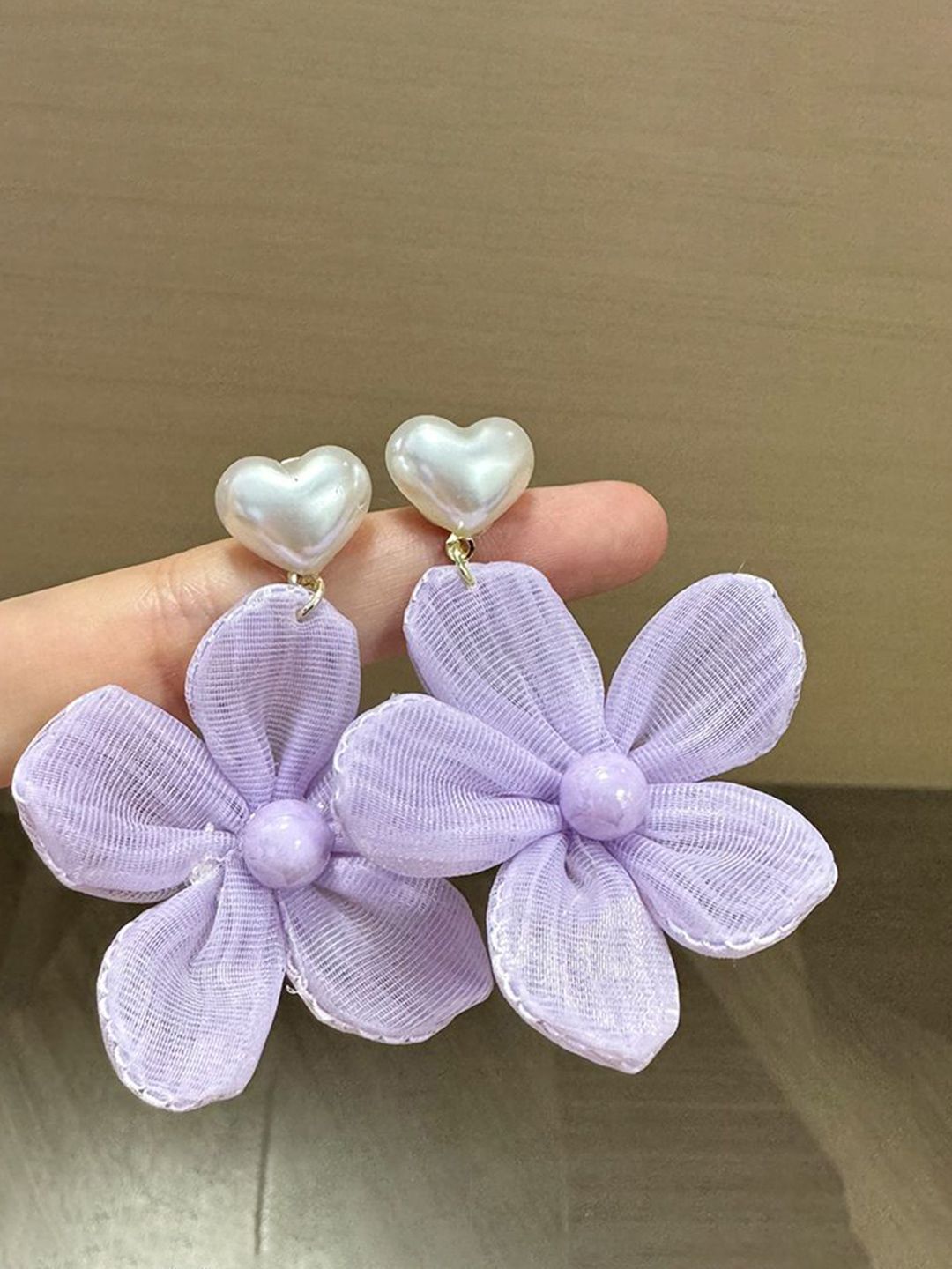Artificial Beaded Floral Shaped Drop Earrings