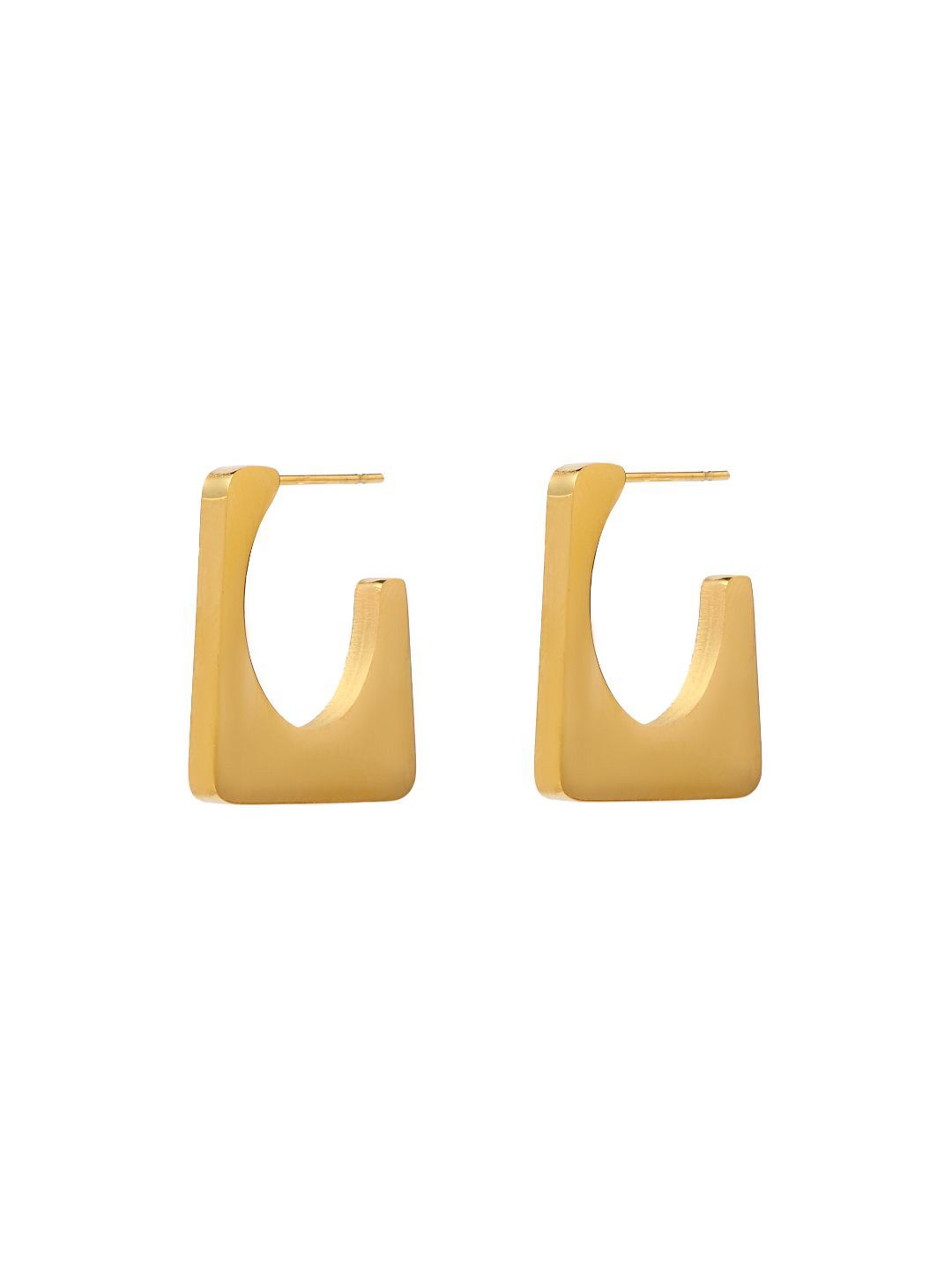 SALTY Contemporary Stainless Steel Tasselled Half Hoop Earrings