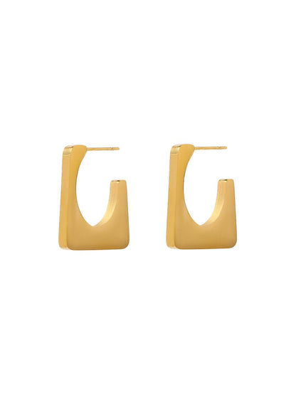 SALTY Contemporary Stainless Steel Tasselled Half Hoop Earrings