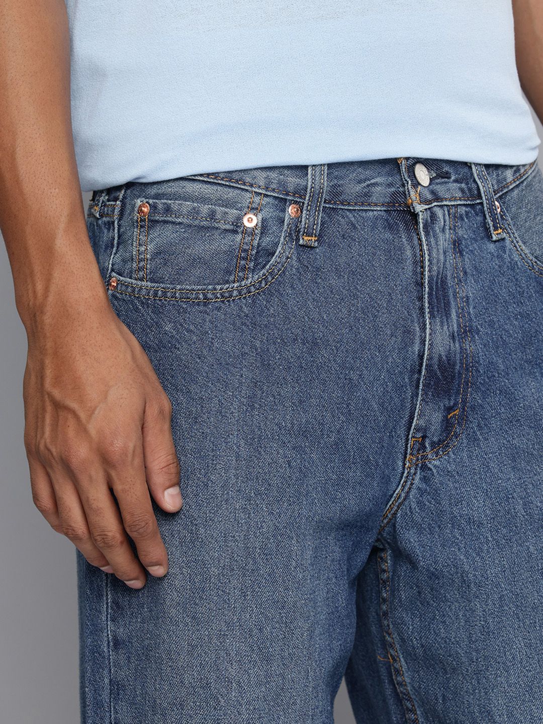 Men 568 Straight Fit Pure Cotton Jeans