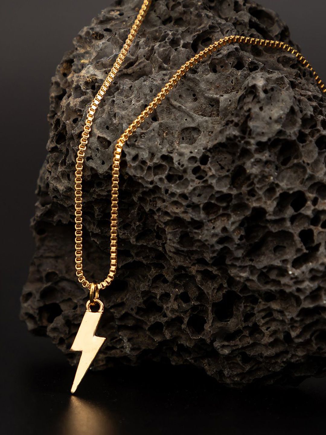 Gold-Plated Contemporary Pendants With Chains