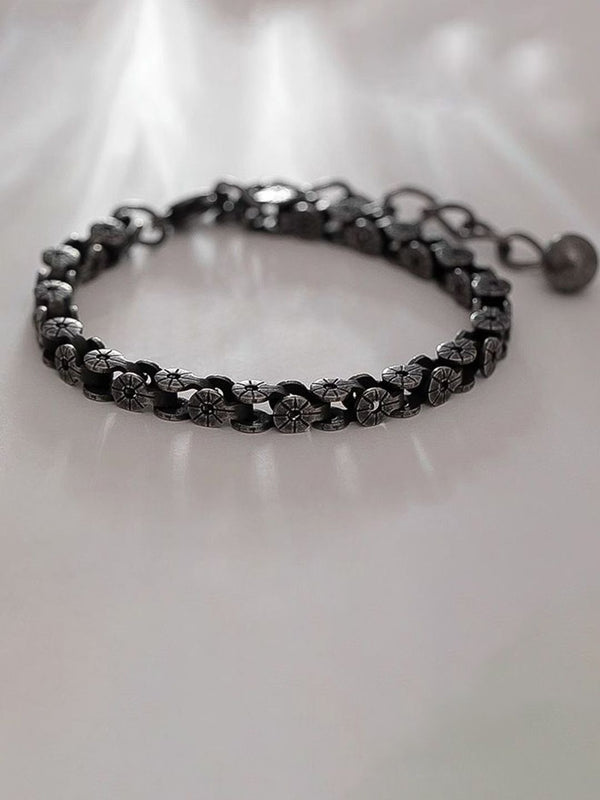 Men Stainless Steel Silver-Plated Link Bracelet