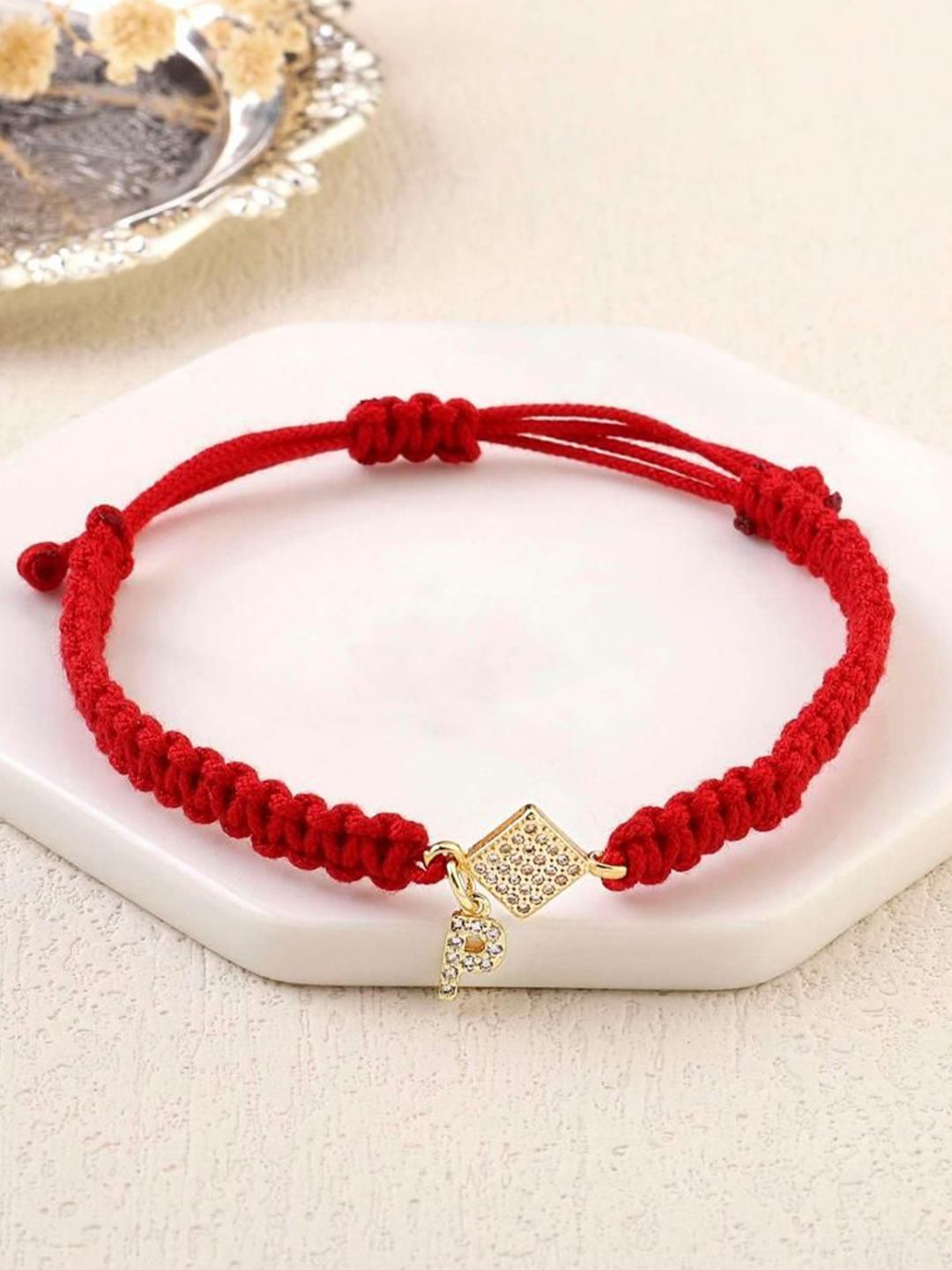 SALTY Women Artificial Stones Studded Stainless Steel Charm Bracelet