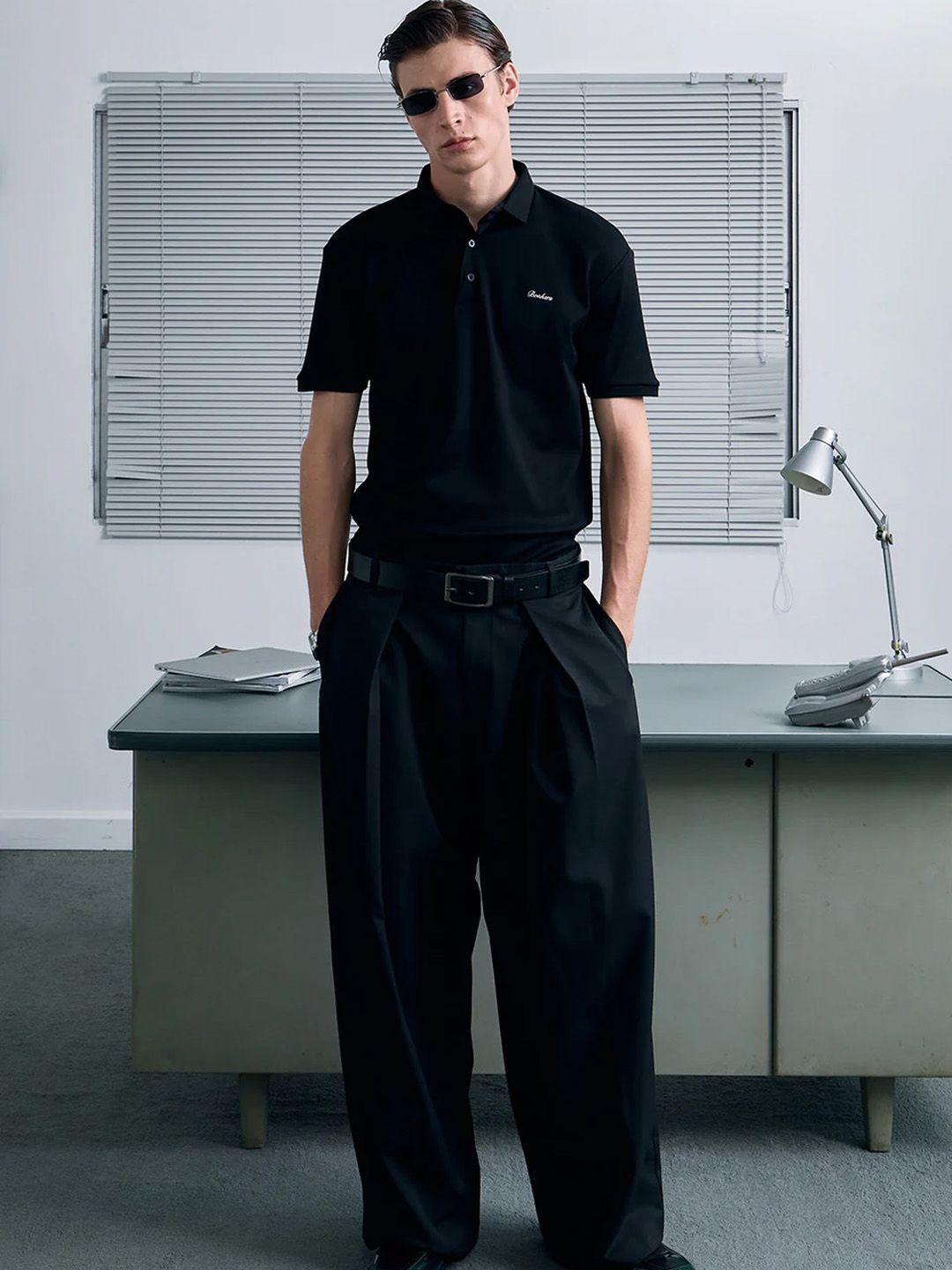Men Solid Polo Collar T-shirt