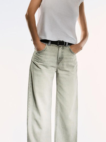 Women Straight Wide-leg Jeans