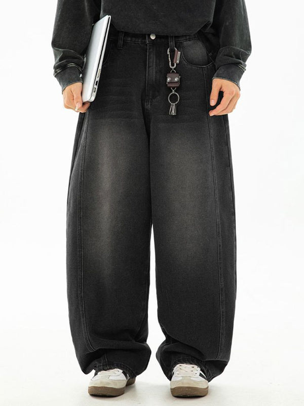 Men Wide Leg Mid-Rise Jeans