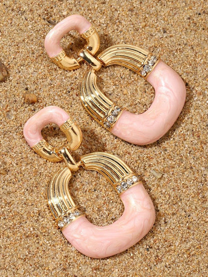 SALTY Pack of 2 Women Mauve Luxury Gold Earring