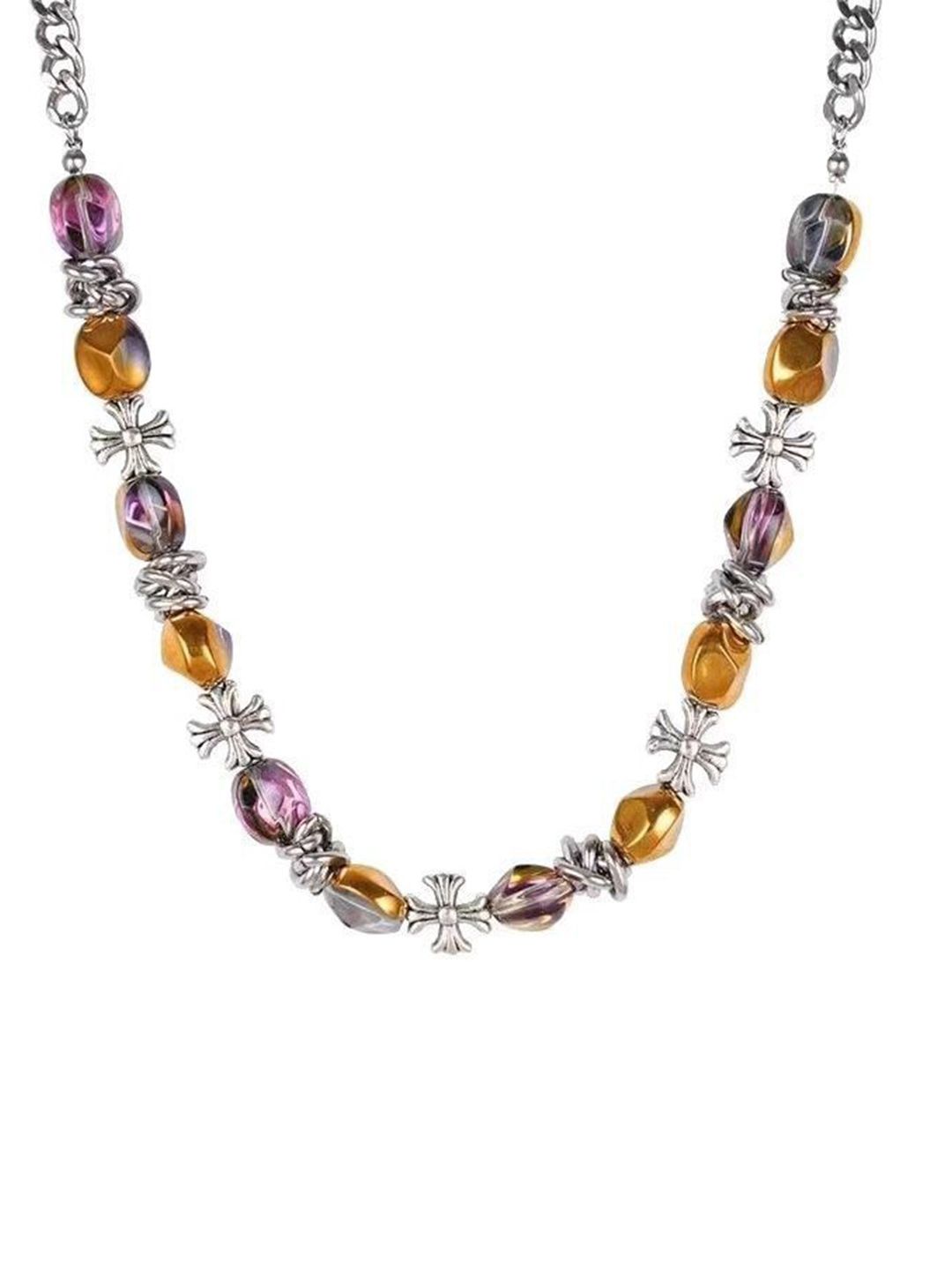 Silver-Plated Enamelled Necklace