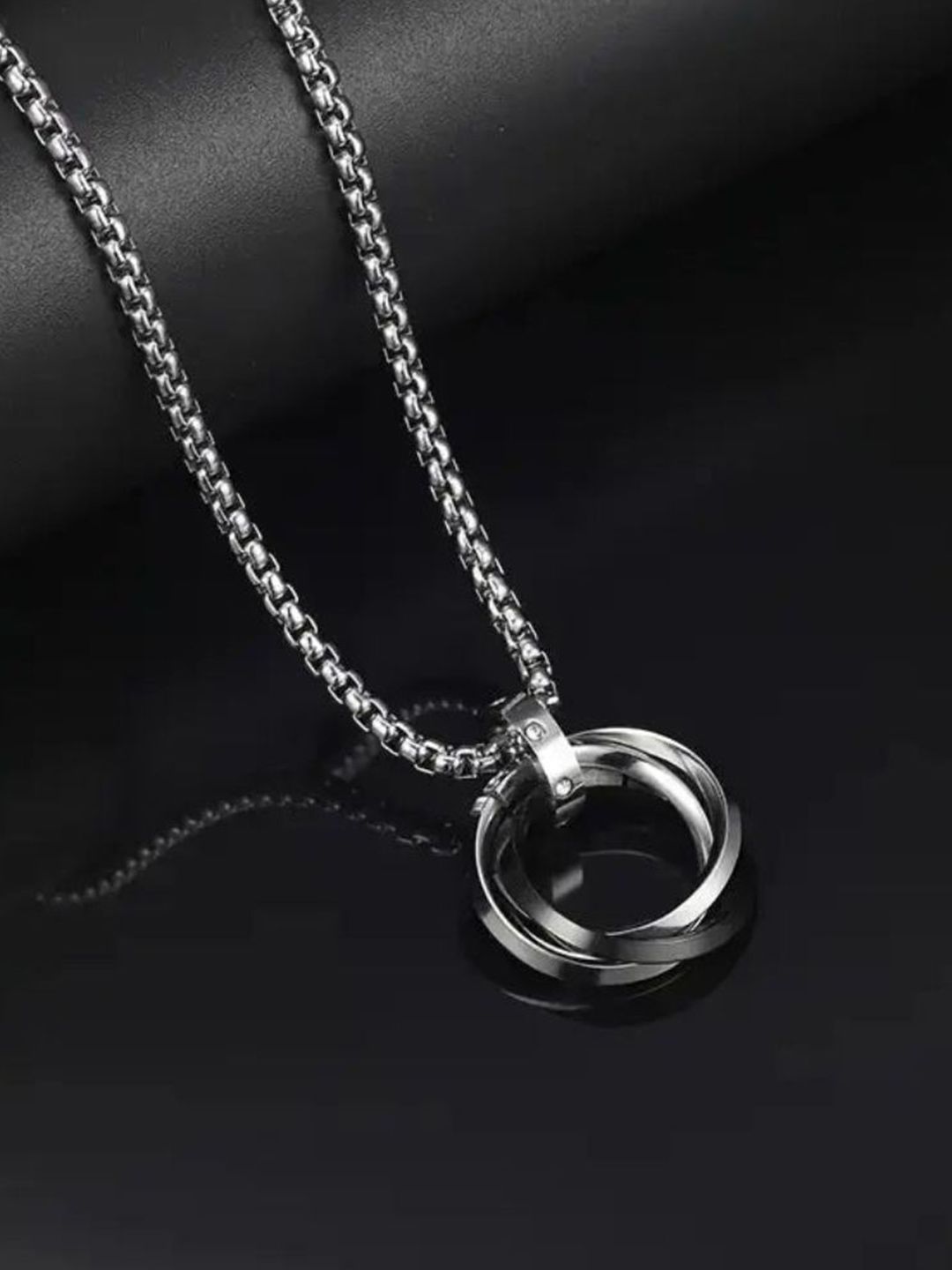 SALTY Stones Studded Rocky & Girl Boss Pendant Chain & Watch Ring Jewellery Set