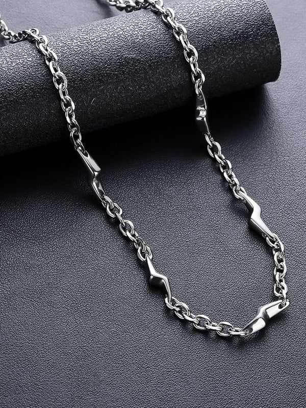 Stainless Steel Silver-Plated Minimal Necklace