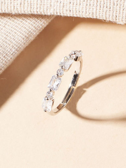 SALTY Gold-Plated Studded Crystal Stone Finger Ring