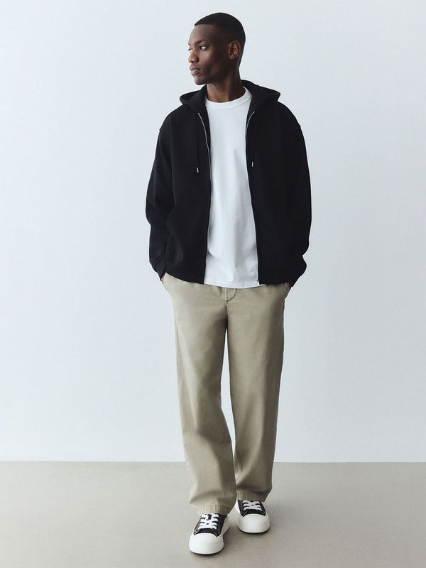 Loose Fit Zip-Through Hoodie