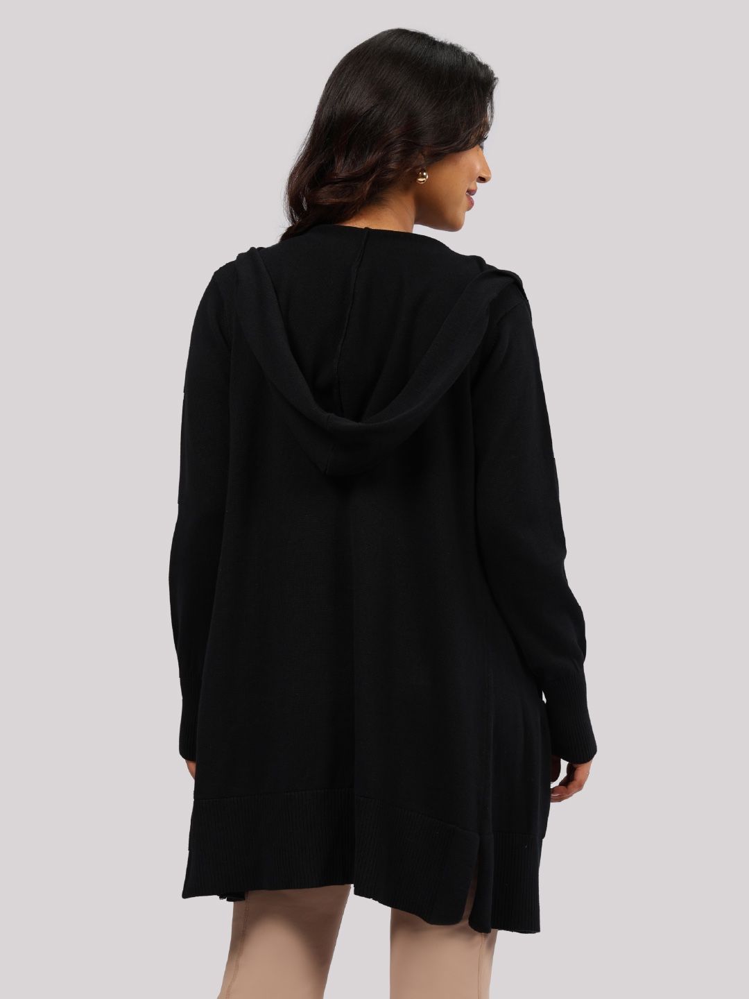 Women Hooded Long Sleeves Pure Cotton Shrug