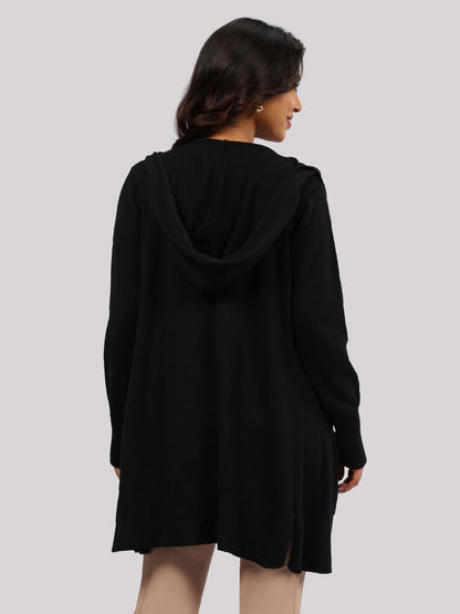 Women Hooded Long Sleeves Pure Cotton Shrug