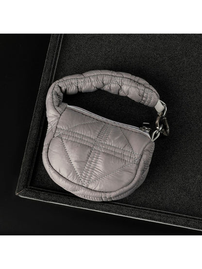 SALTY Grey Mini Quilted Puff Bag Charm