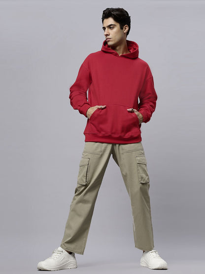 Men Cotton Hooded Long Sleeves Casual Sweatshirt