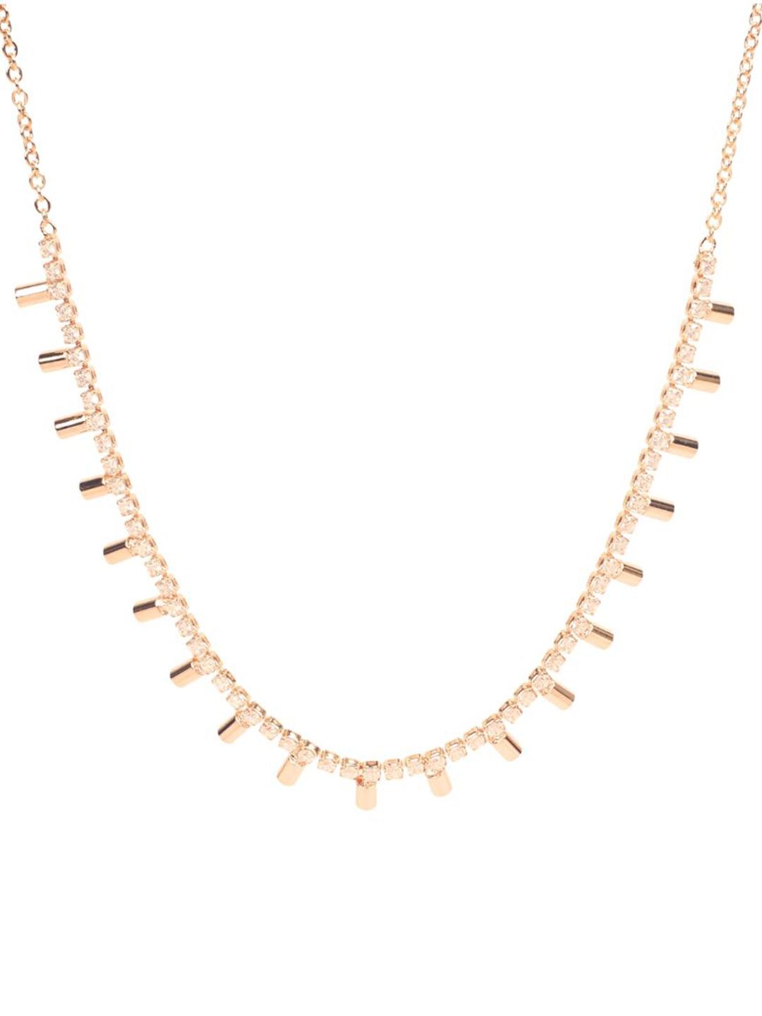 SALTY Copper Stone Studded Sovereign Charm Necklace