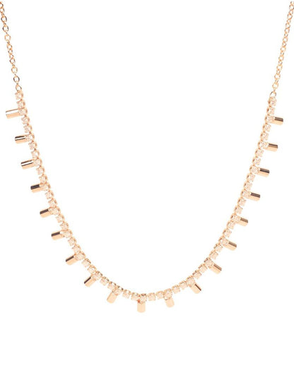 SALTY Copper Stone Studded Sovereign Charm Necklace
